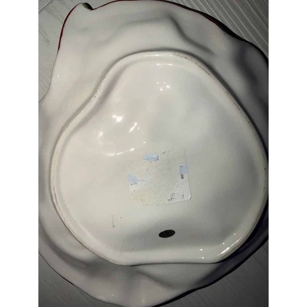 Unbranded Santa Claus Serving Plate Christmas Large White Red Good Holiday Decor